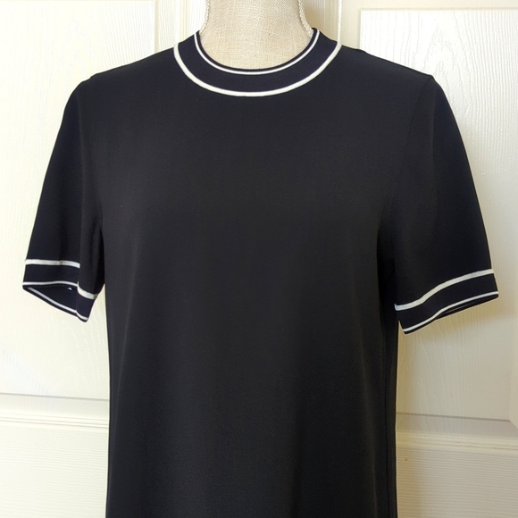 Rag & Bone Thatch Black Crêpe Relaxed Short Sleeve Dress - Picture 5 of 9